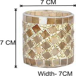 1ST TIME White & Brown 2 Pieces Cylindrical Shaped Candle Holders image 2