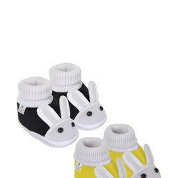NESKA MODA 3 To 12 Months Infants Set of 2 Pair Combo Cotton Rabbit Shoe Booties-picture-21