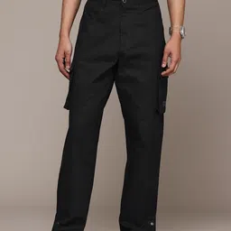 The Roadster Life Co. Men Pure Cotton Relaxed Loose Fit Cargos Trousers-image-49
