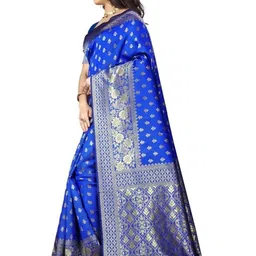 Kevami Fashion Floral Silk Blend Kanjeevaram Saree image 4