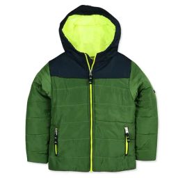 Cherry Crumble By Nitt Hyman Kids Green Quilted Hooded Jacket-picture-1