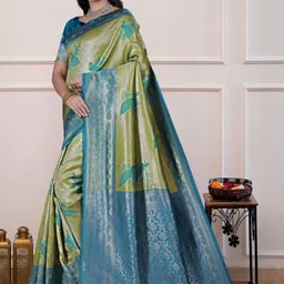 SP TEXTILE CLOTHES Ethnic Motifs Zari Art Silk Handloom Banarasi Saree image 3