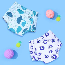 Snugkins Potty Training Pants for Kids. Whale & Evileye Pack 2- Multicolor-picture-31