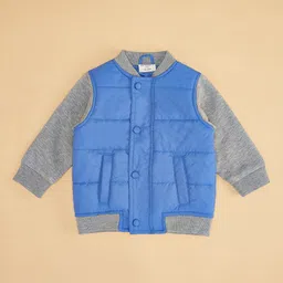 Pantaloons Baby Full Sleeves Colour Blocked Jacket - Blue image 3
