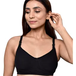 Inner Sense Organic Cotton Pack Of 2 Solid Antimicrobial Soft Feeding Bras - Multi Colour image 3