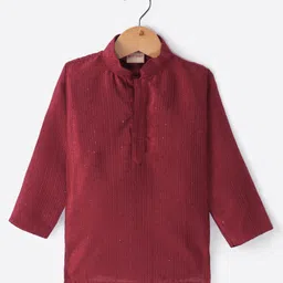 Ridokidz Full Sleeves Sequins Embellished Kurta & Pyjama Set - Maroon image 2