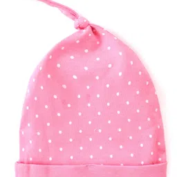 Babyhug Disney Interlock Knit Cap with Minnie Mouse Graphics Pack of 3 -  Pink Purple & Green image 3