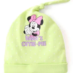 Babyhug Disney Interlock Knit Cap with Minnie Mouse Graphics Pack of 3 -  Pink Purple & Green image 4