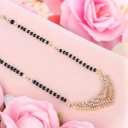 Nilu's Collection Rose Gold-Plated Zircon Mangalsutra image 3