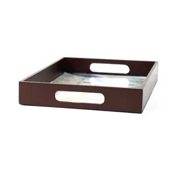 DULI Enamel Coated Multipurpose Wooden Serving Tray for Home and Dining Table image 5