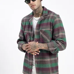 SHOWOFF Men Comfort Windowpane Checks Opaque Checked Casual Shirt image 1