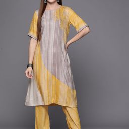 Biba Women Floral Printed Kurta with Trousers-picture-31