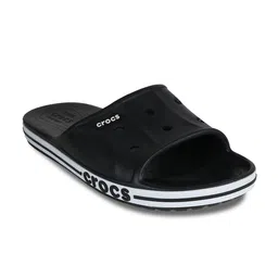 Crocs Unisex Black & White Croslite Sliders image 2