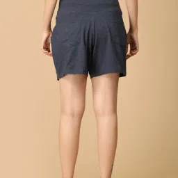 The Mom Store Navy Blue Cotton Solid Shorts image 2
