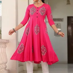Indi Inside Pink Printed Anarkali Kurta image 5