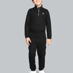 Plum Tree Boys Black Cotton Joggers-image-88