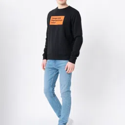 Red Tape Black Regular Fit Graphic Sweatshirt image 5