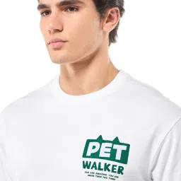 Bewakoof White Oversized Graphic T-Shirt image 5