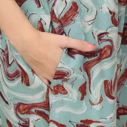 Sweet Dreams Aqua Blue Cotton Printed Nighty image 5