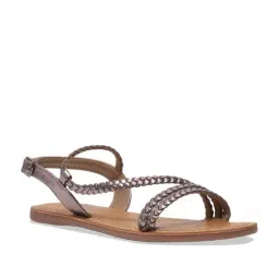 Eridani Women's Enya Gun Metal Back Strap Sandals-image-13