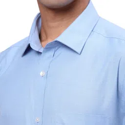 Park Avenue Blue Slim Fit Texture Shirt image 5