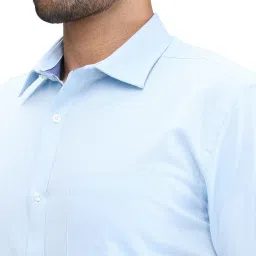 Park Avenue Blue Slim Fit Texture Shirt image 5