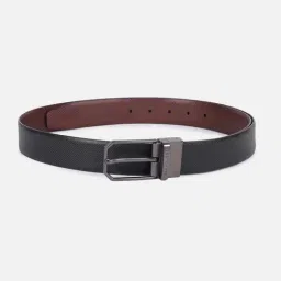 Van Heusen Black & Brown Textured Leather Reversible Formal Belt image 2