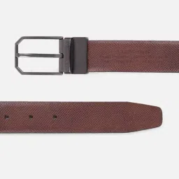 Van Heusen Black & Brown Textured Leather Reversible Formal Belt image 5