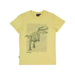 Gini & Jony Kids Yellow Cotton Printed T-Shirt-picture-15