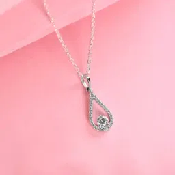 Clara 925 Silver Platinum Plated Swiss Zirconia Teardrop Pendant Chain Necklace Gift for Women-image-46
