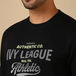 Van Heusen Black Regular Fit Printed Sweatshirt image 5