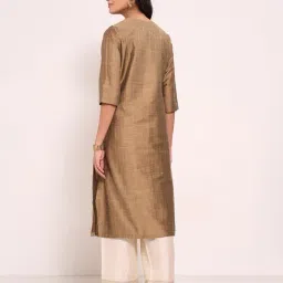 Rangmanch By Pantaloons Beige Regular Fit Kurta image 2