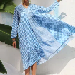 Chidiyaa Walk In the Clouds Amaris Handprinted Cotton Dress image 5