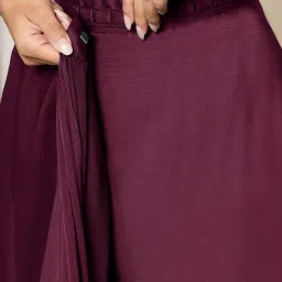 Saree Mall Magenta Satin Embellished Saree with Blouse Piece image 5