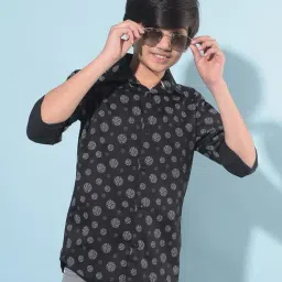 Crimsoune Club Kids Black Printed Full Sleeves Shirt-picture-43