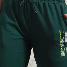 Hubberholme Green Cotton Graphic Print Joggers image 5
