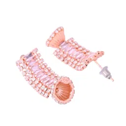 VOJ Rose Gold Artificial Stones Studded Necklace & Earring Set image 5
