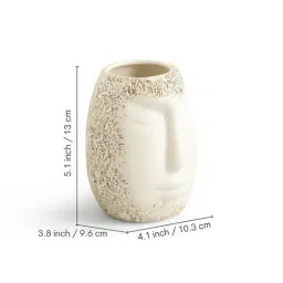 ExclusiveLane The Expression Series Off White Ceramic Handcrafted Sculpted Harmony Vases - Set of 2 image 5