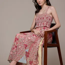 Label Ritu Kumar Floral Print Fit & Flare Midi Dress image 2