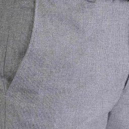 Park Avenue Grey Regular Fit Self Pattern Trousers image 5