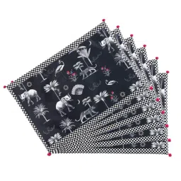 india circus by krsnaa mehta India Circus By Krshna Mehta Multi Velvet Printed Placemats image 4