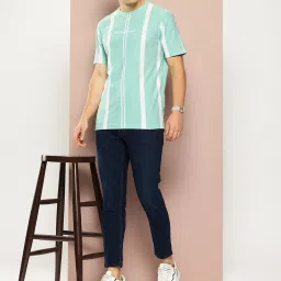 Club York Mint Green Regular Fit Striped Crew T-Shirt image 5