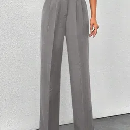 BROADSTAR Women Smart High-Rise Easy Wash Pleated Korean Pants-image-33