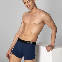 XYXX Navy & Charcoal Cotton Trunks - Pack of 2 image 5