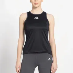 adidas Black Logo Print Sports Tank Top-image-23