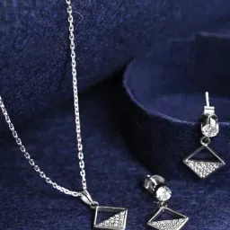 Clara 925 Silver Platinum Plated Swiss Zirconia Zeta Square Jewellery Set Elegant Gift for Women-image-21