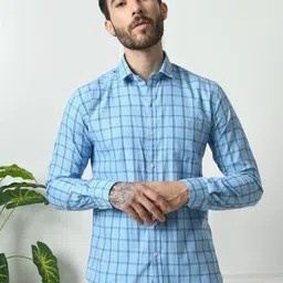 PEBCO Men Classic Slim Fit Tartan Checks Opaque Checked Casual Shirt-picture-23