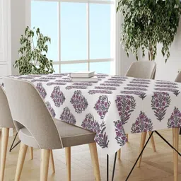 Trance Home Linen Mauve Cotton 4-Seater Table Cover-picture-24
