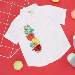 Pantaloons Baby Kids White Cotton Printed Shirt-picture-25