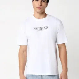 R&B White Cotton Relaxed Fit Printed T-Shirt-picture-47